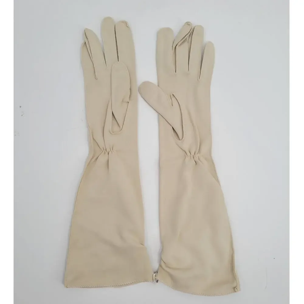 Vintage Lady Gay Ivory Opera Gloves Deadstock NOS Bridal Mid Century Size 6.5
